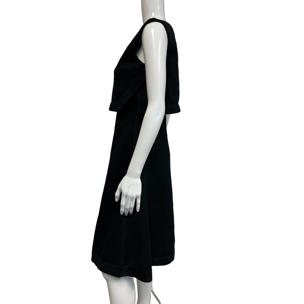 DOROTHEE SCHUMACHER Black 100% Modal Scuba Sleeveless A-Line Midi Dress Size M - Picture 2 of 4